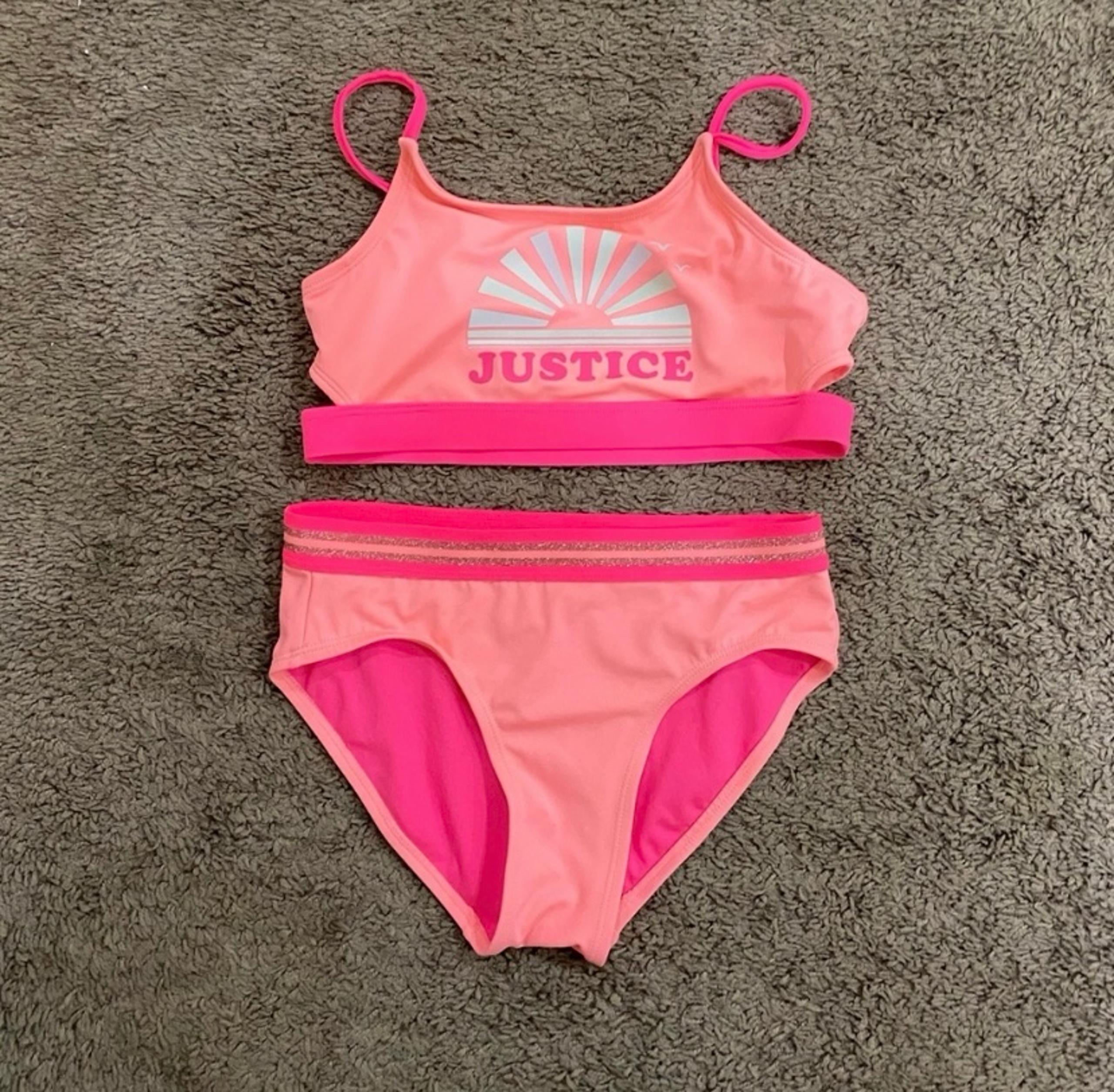 Girls Justice Logo coral/pink Swimsuit size 12