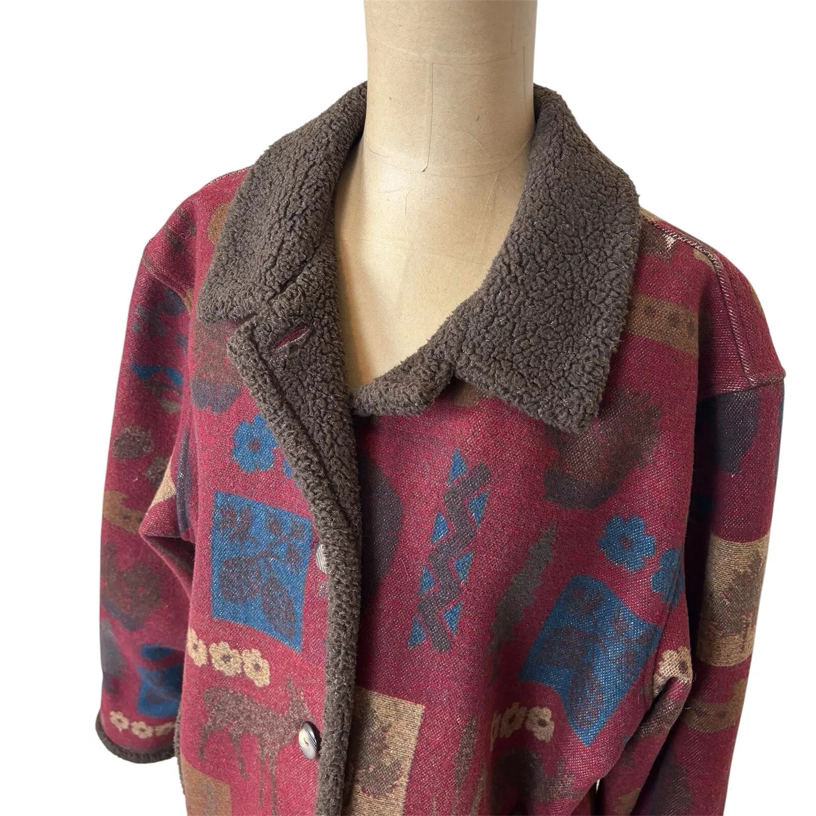 Pendleton Originals Women’s Wool Bear Canoe Print Jacket Size Medium USA