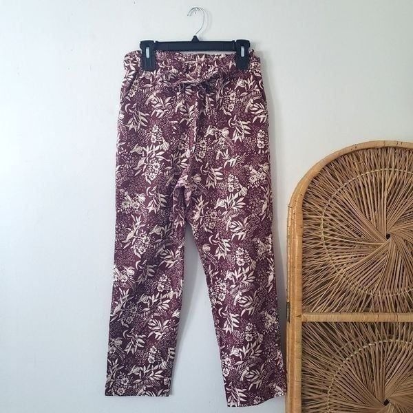 Scotch & Soda Bamboo Beach Trousers Tie Front Red Cream M