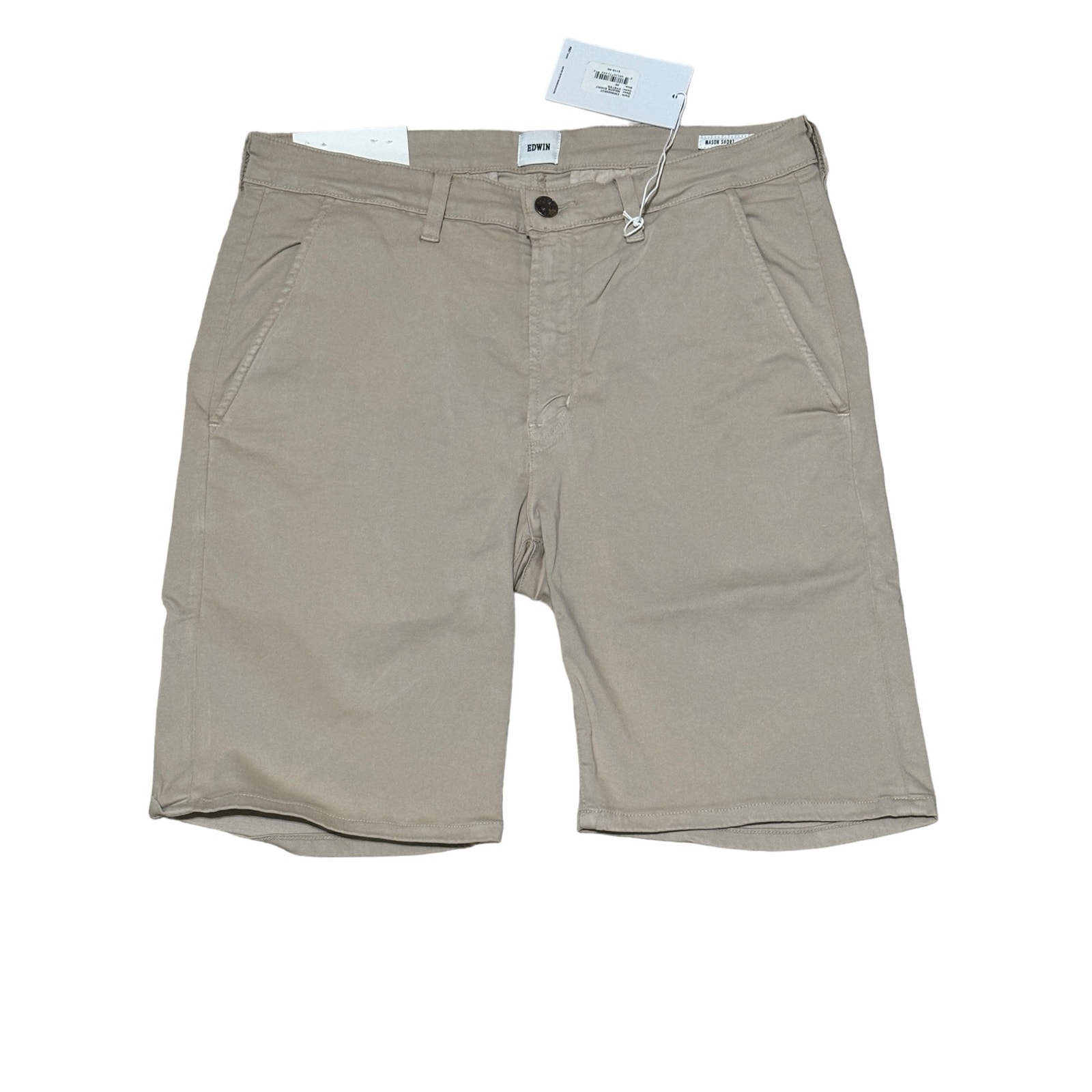 Edwin NWT Mason Shorts In Oyster Tan Size 29 High Rise Slim Chinos Golf Travel