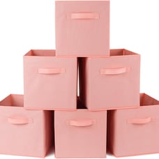 Fabric Storage Bins 6 Pack 11 inch Foldable Storage Cubes with Reinforced Handle