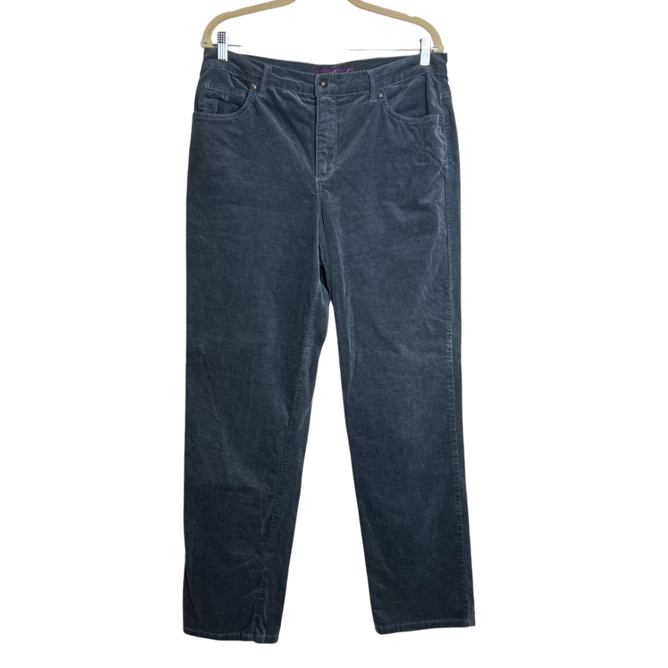 Gloria Vanderbilt Womens Corduroy Pants Size 12 Average Gray Straight Leg