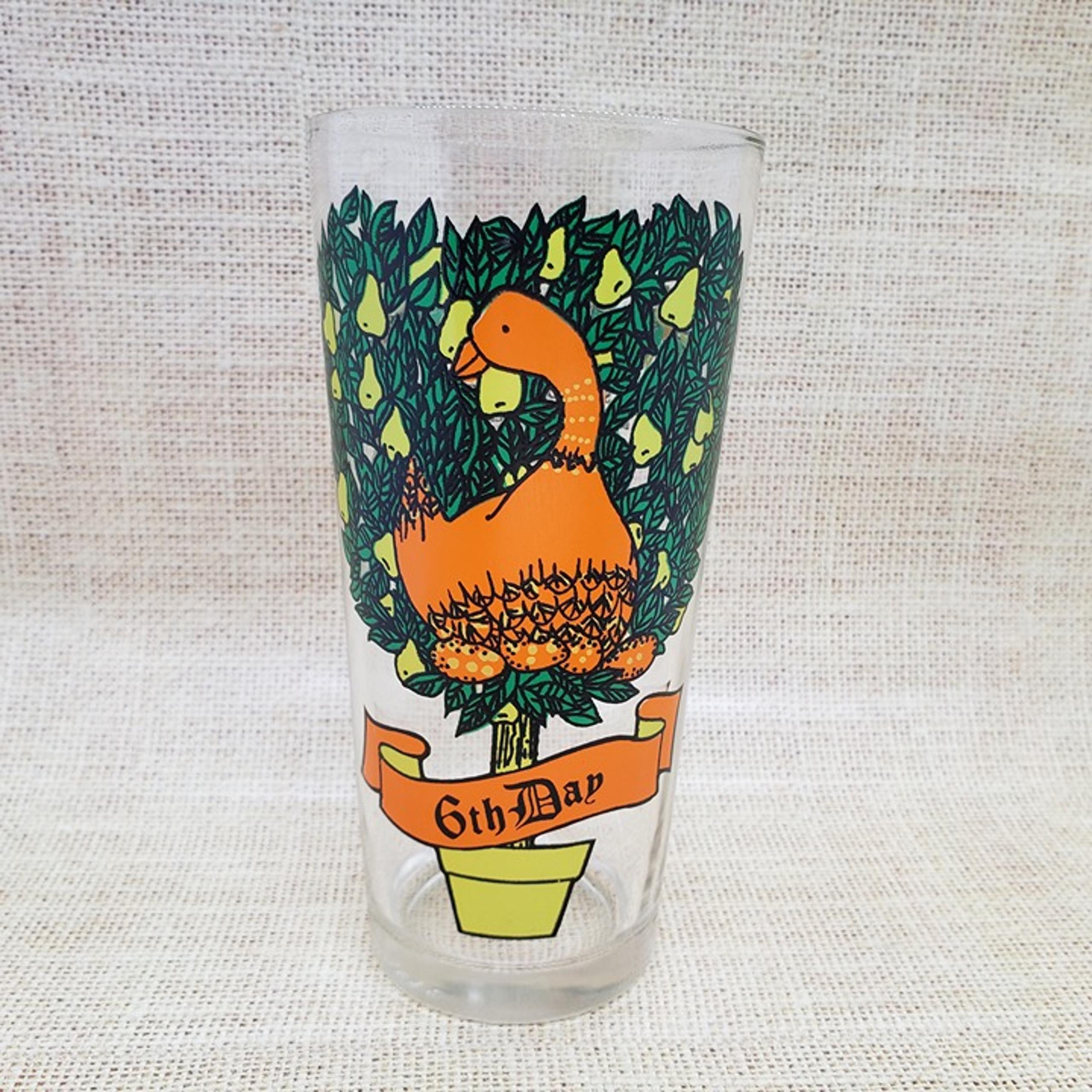 Vintage 12 Days of Christmas Pepsi Drinking Glass Day 6 Geese Laying 1970s Carol