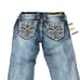 Rock Revival Linne Easy Capri 24 Jeans Swarovski Leather Insert Faux Flap Pocket