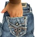 Rock Revival Linne Easy Capri 24 Jeans Swarovski Leather Insert Faux Flap Pocket