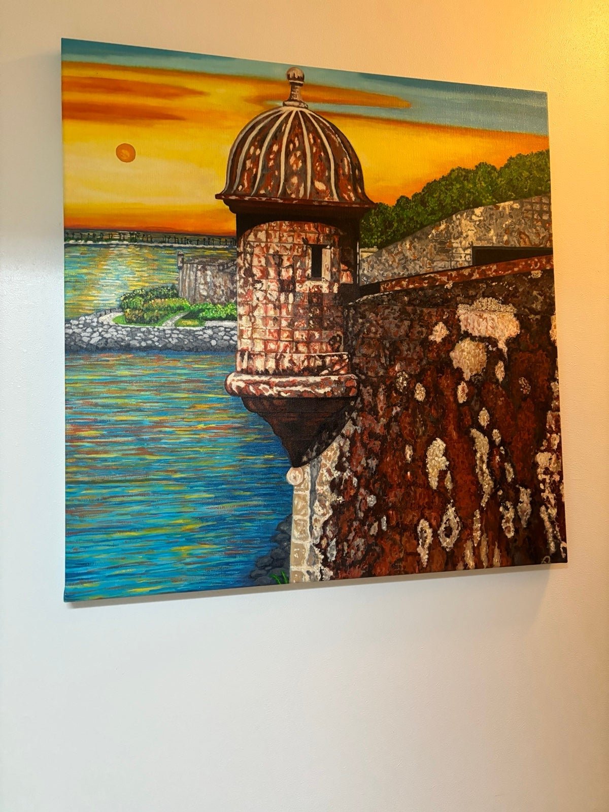 La Garita, canvas paint 35”x35” Old San Juan.