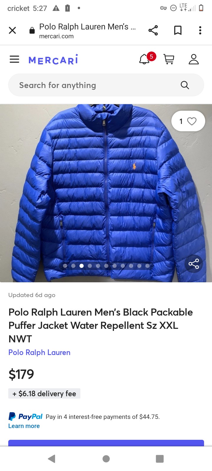 Polo Ralph Lauren packable quilted puffer