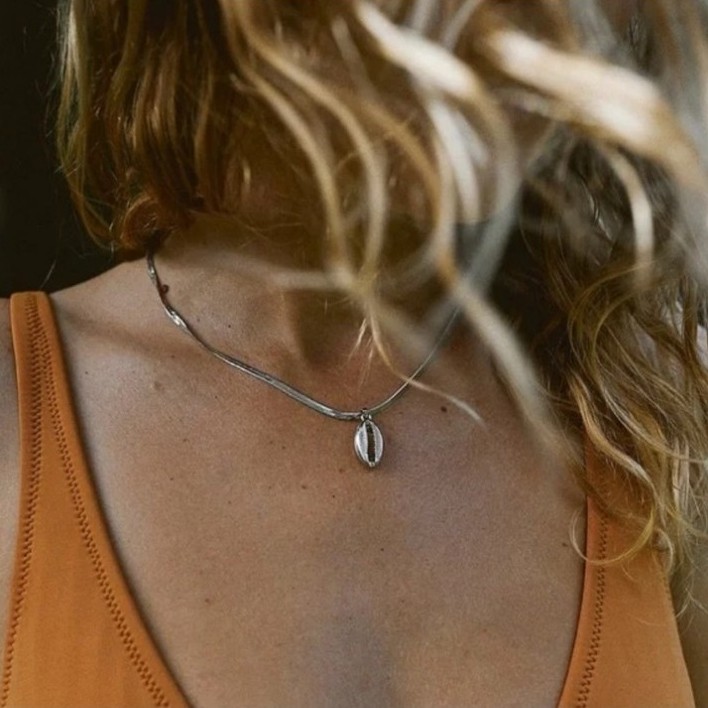 Free People Silver Cowrie Shell Necklace