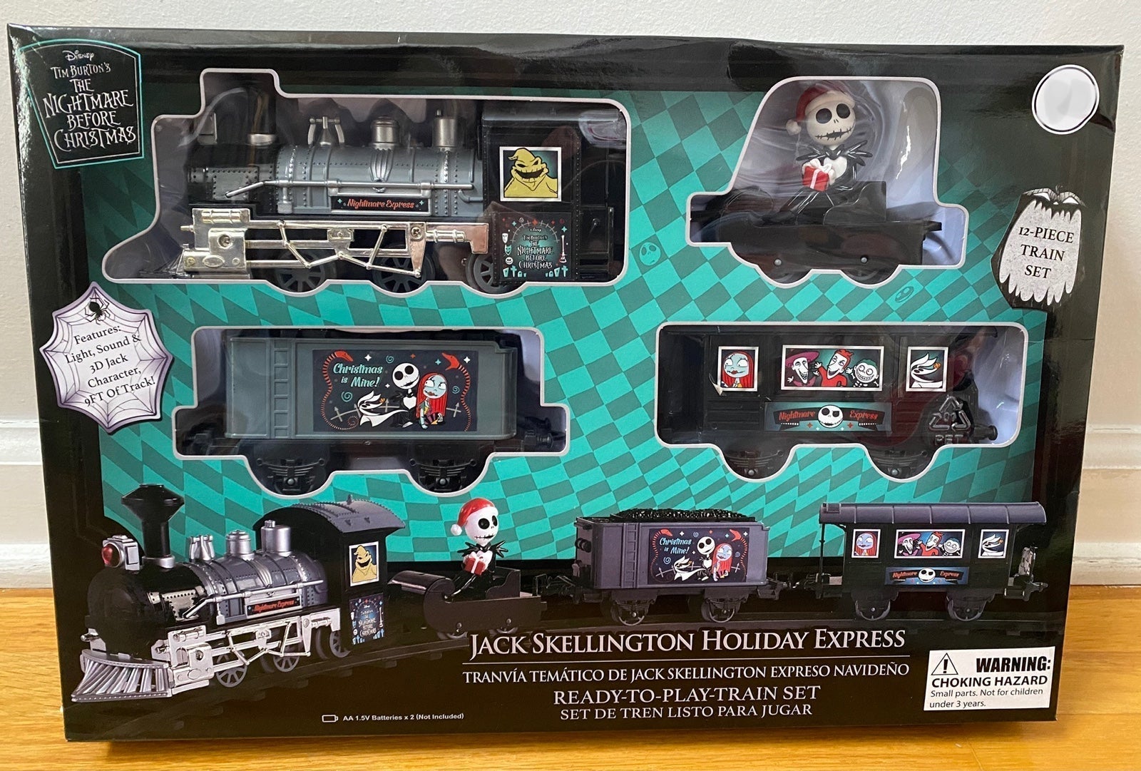2021 Disney Nightmare Before Christmas Jack Skellington 9ft Train Set w/Lights,