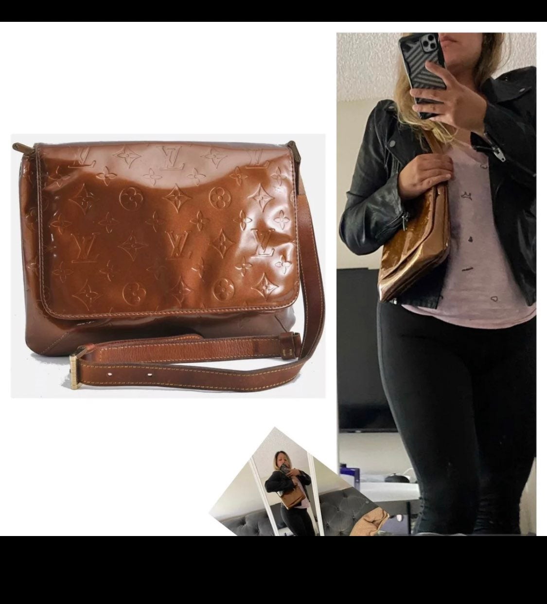 LOUIS Vuitton Vernis Brown Monogram Shoulder Bag Luxury Statement Piece
