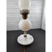 Vintage Milk Glass Hobnail Lamp with Frosted Chimney
