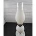 Vintage Milk Glass Hobnail Lamp with Frosted Chimney