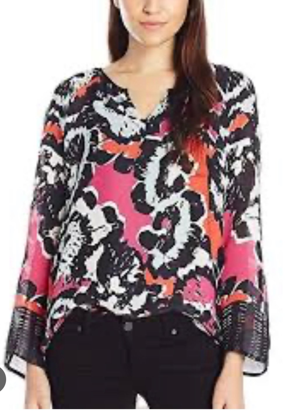 Nic+Zoe Multi Color Semi Sheer Tunic XL
