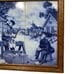 J.C.V. Hunnik 6 Tile Delft Blue & White Holland Shoemaker w/ Oak Frame 14 x20