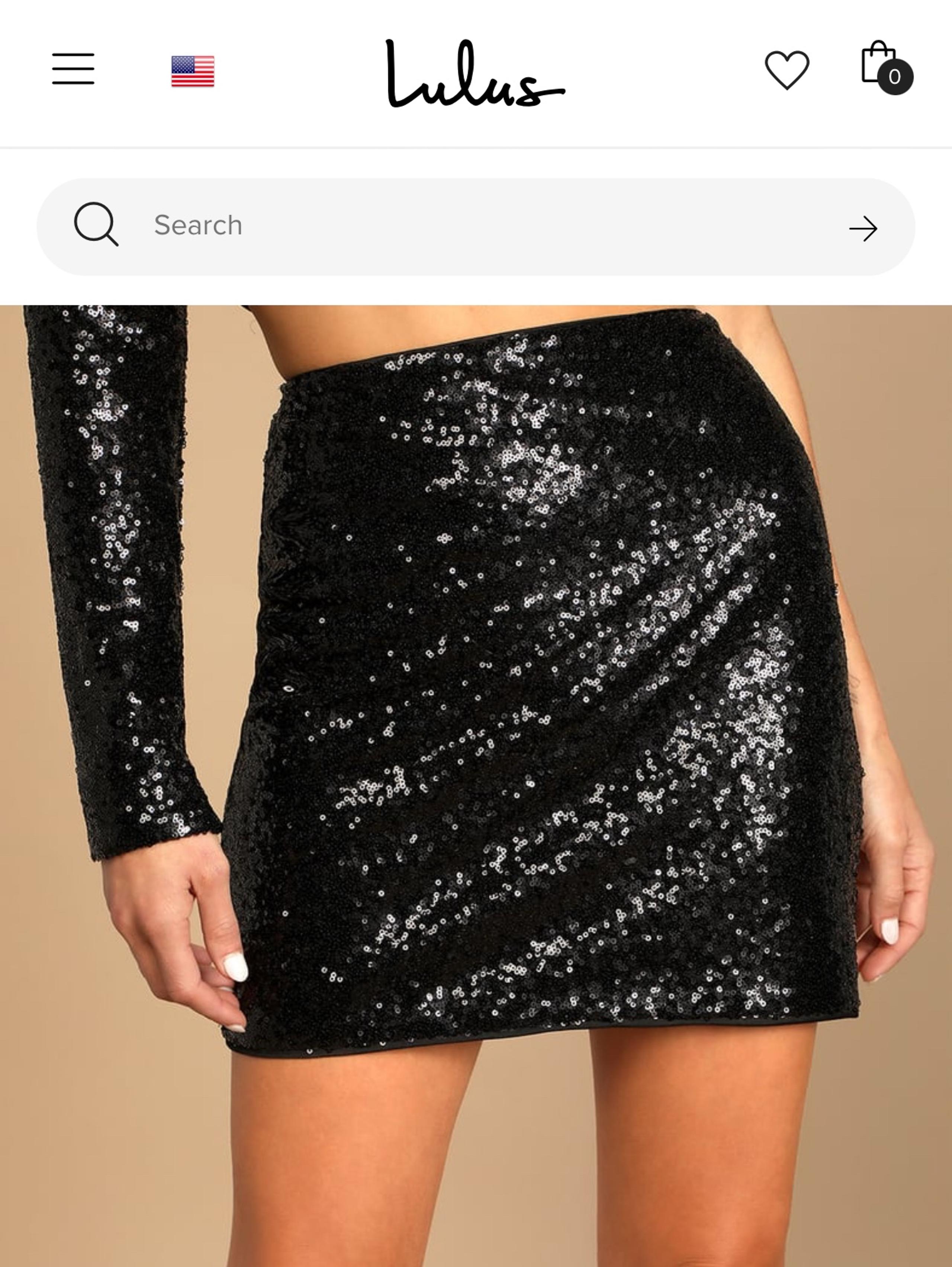 Lulus mini black sequin skirt