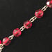 Vtg Sterling Crucifix Pendant Necklace Made From Rosary with Ruby Red Crystals