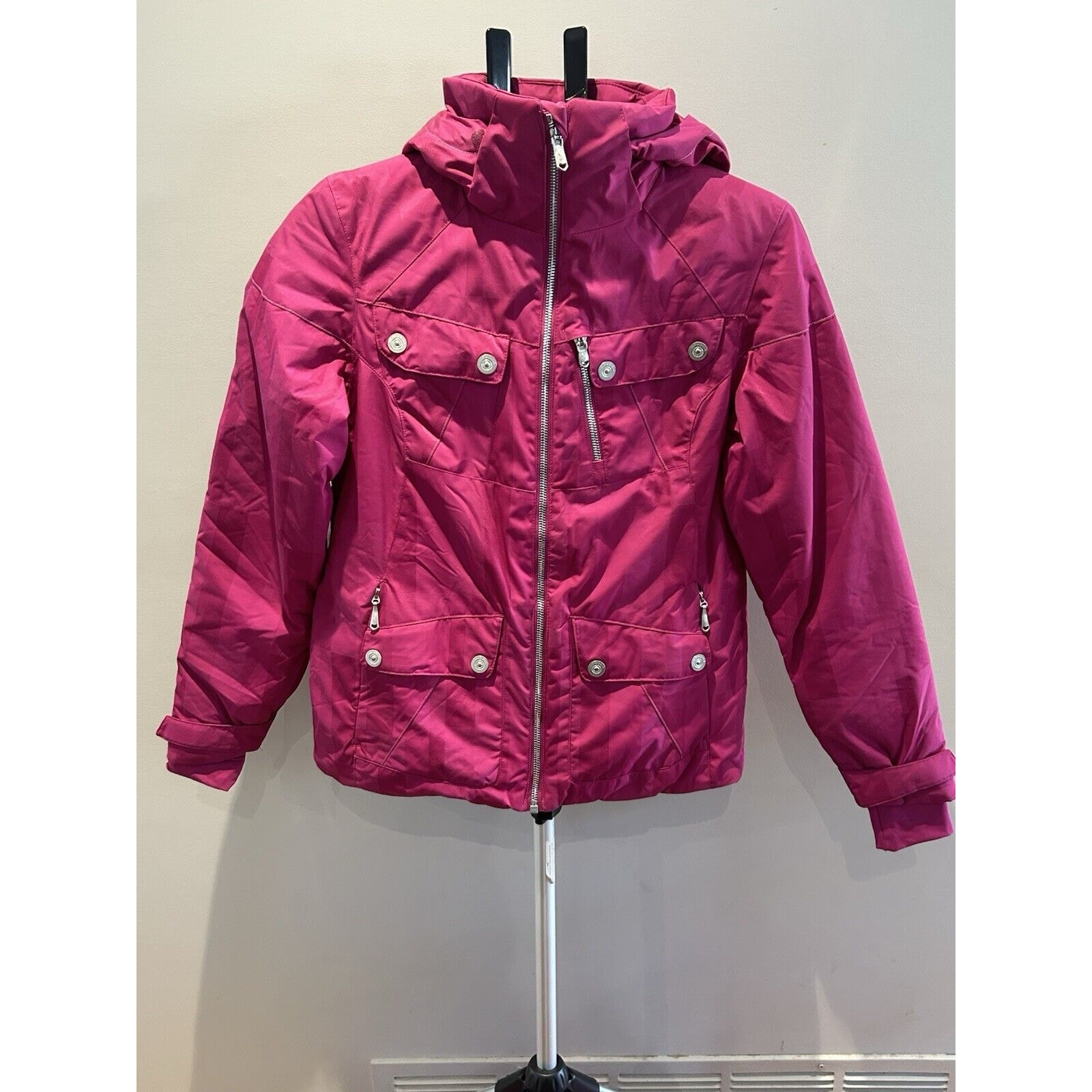 Spyder Evar Insulated Pink Striped Jacket Women's size 4