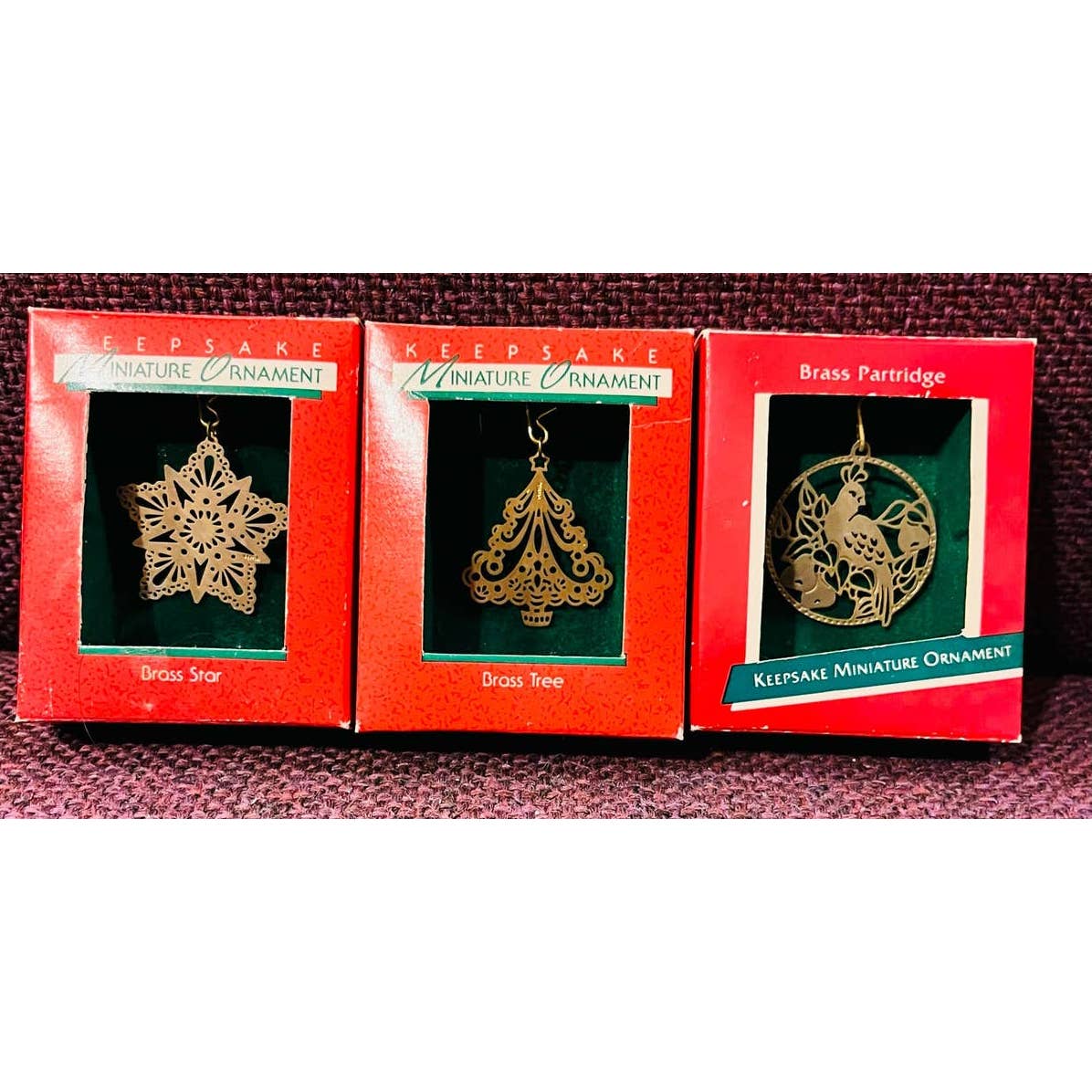 Set of 3 Hallmark miniature ornaments 1988-1989
