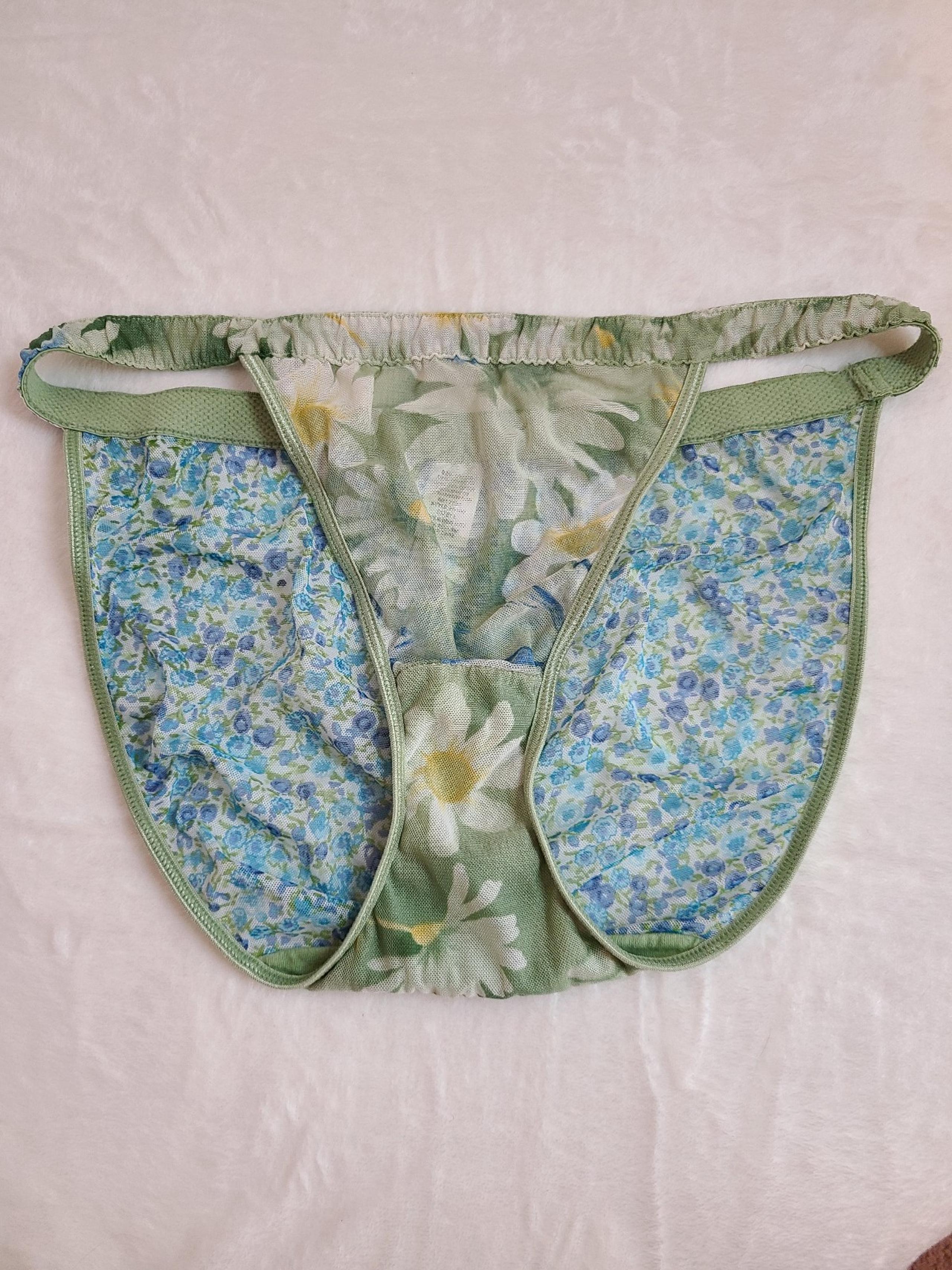 VTG Target Crazy Daisy Mesh String Bikini Panty Size L