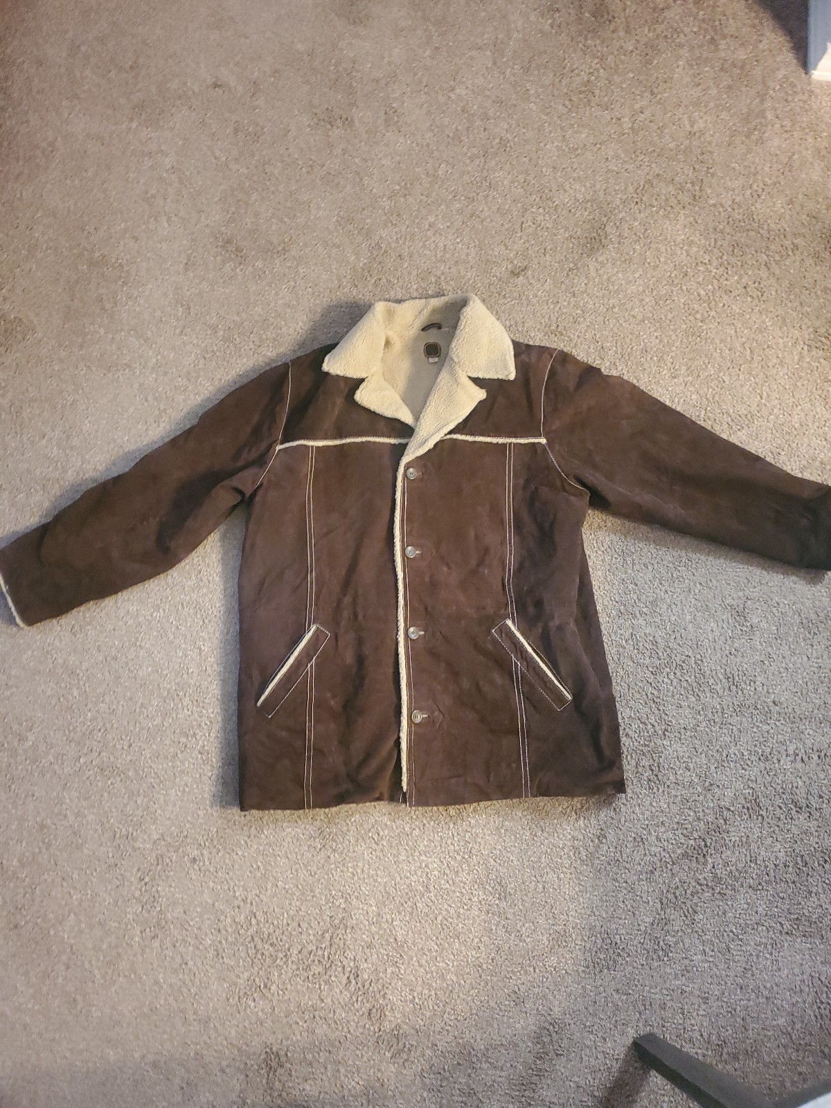 Vintage Wilsons Heavy Sherpa Lined Bomber Jacket Full Zip Coat Sz XL