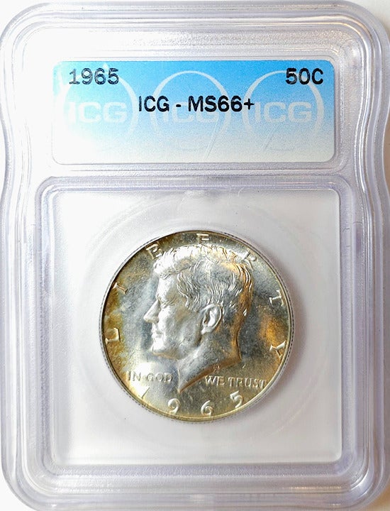 1965 Kennedy Half Dollar 50c - ICG MS66+ PCGS Price Guide 365.00