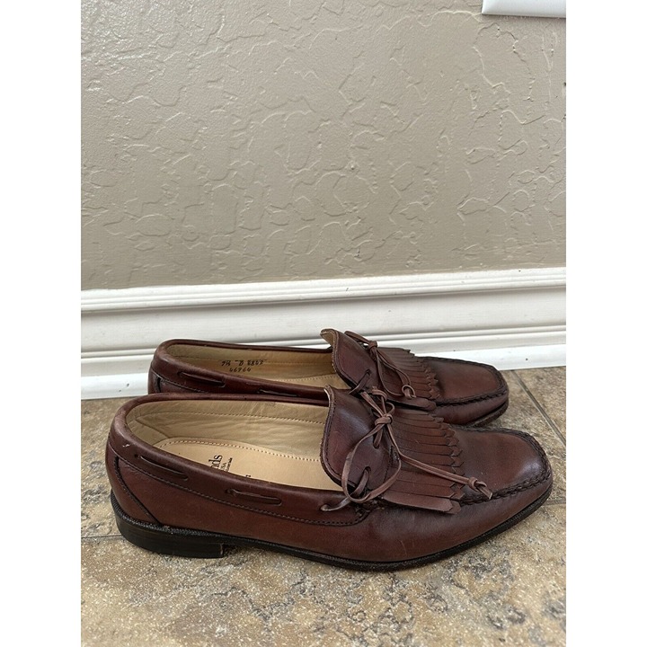 Allen Edmonds Alton Mens Brown Kiltie Bow Loafers 7.5 D