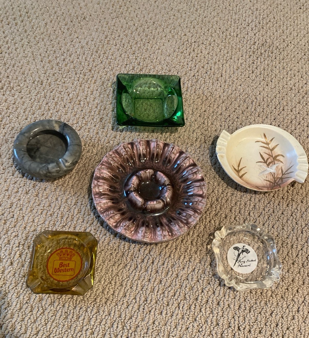 Vintage ashtray lot of 6