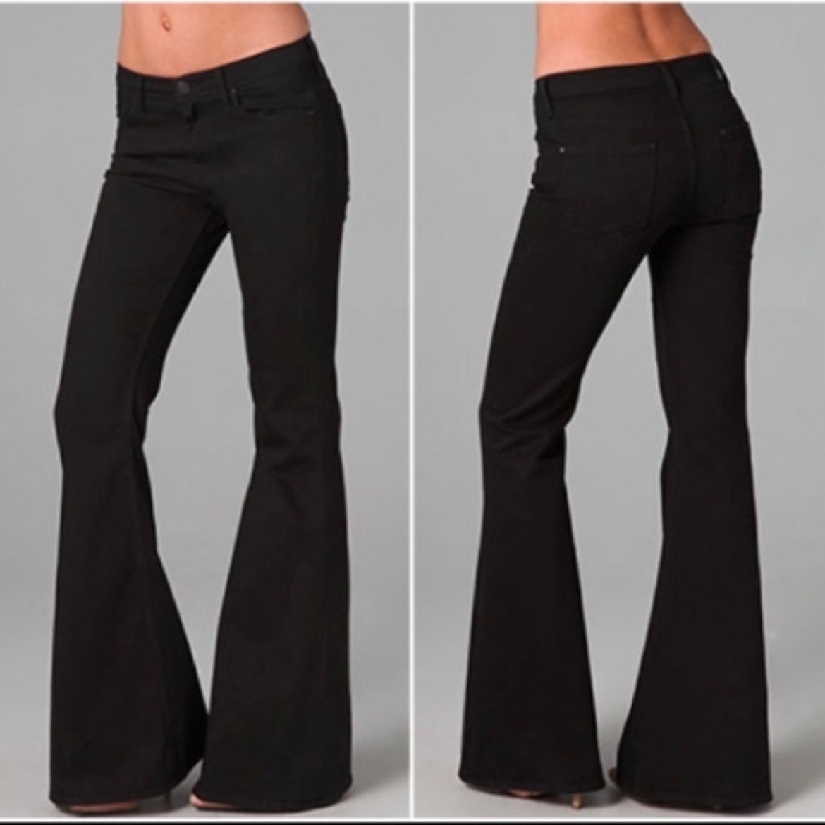 NWT Citizens of Humanity Black Devote Rocker Ultra Flare Jeans Size 32