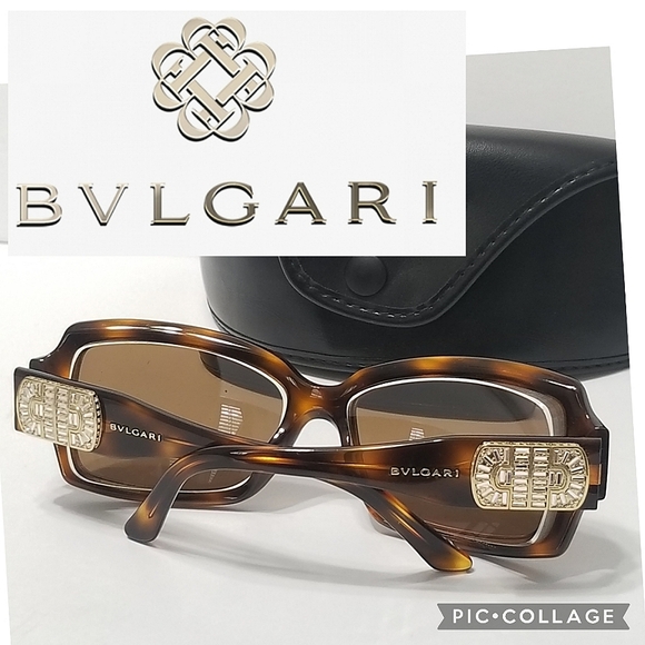 Stunning Rare vintage BVLGARI STATEMENT Rhinestone Oversized Vogue Sunglasses
