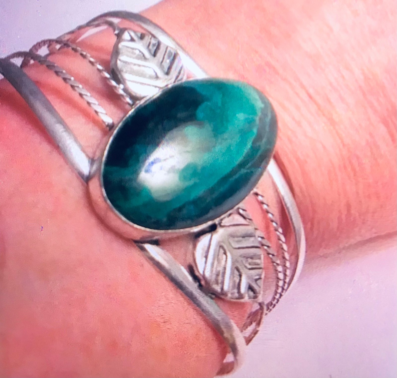 Malachite 925 Sterling Silver Cuff Bracelet