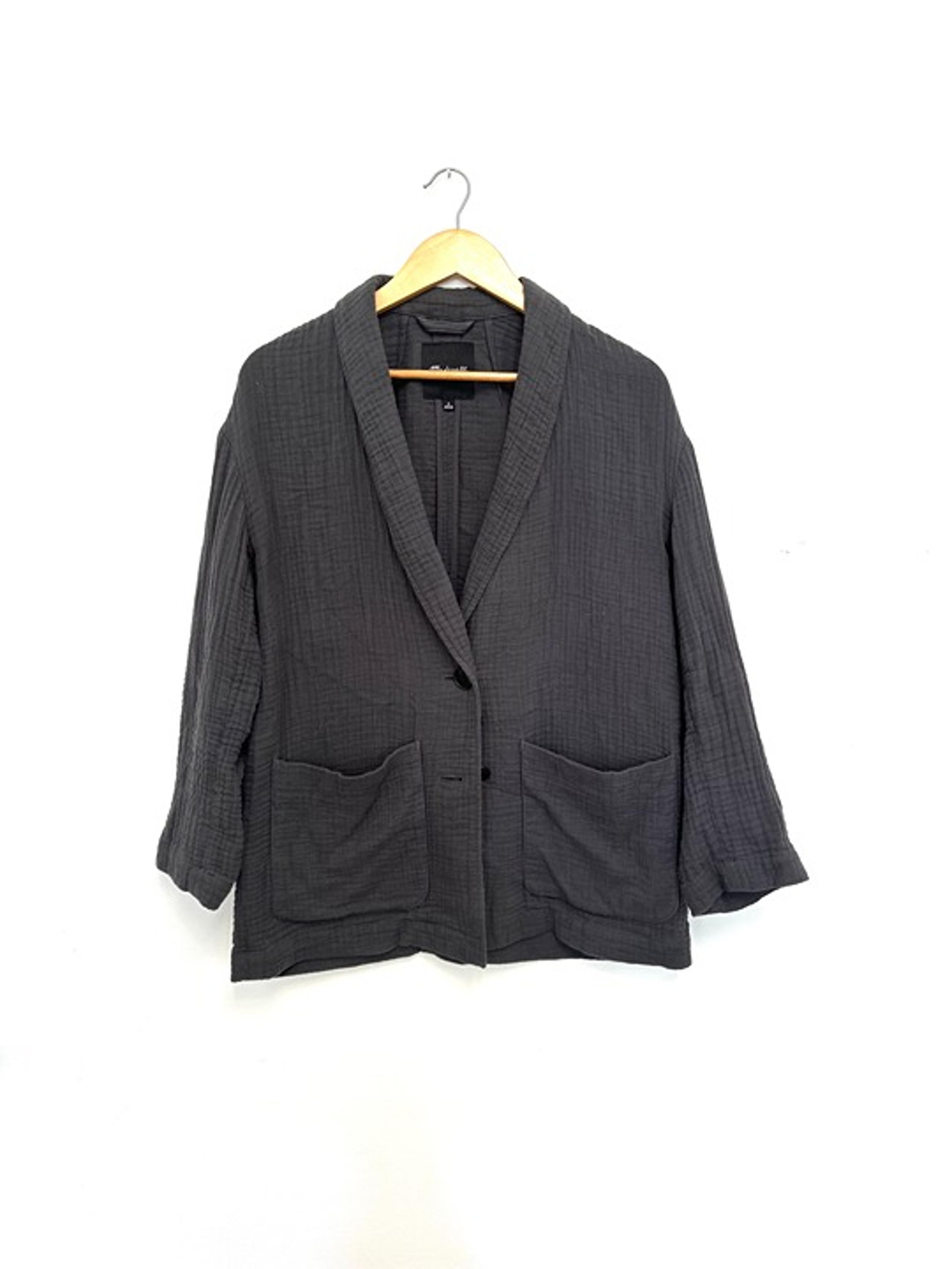Lightweight Women’s Cotton Blazer, Dark Gray, Sz Medium - Madewell