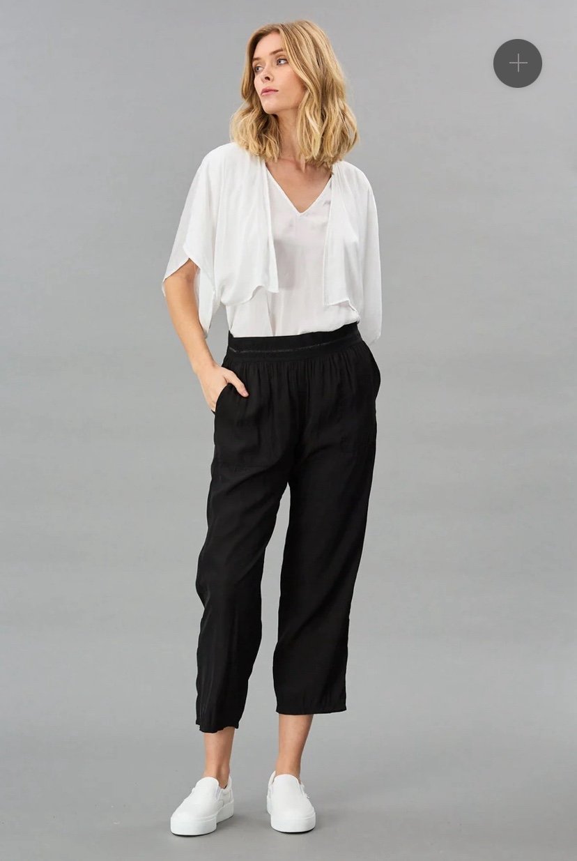 Lola & Sophie D-Satin Cropped Jogger pull on pants, small