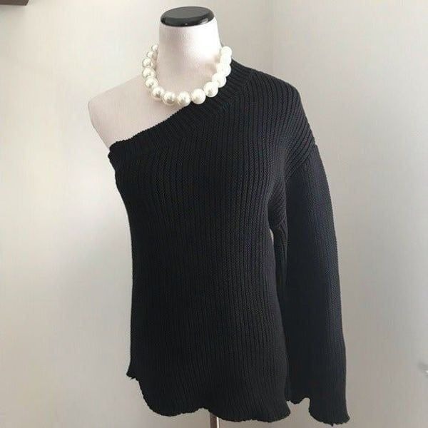 NWT BC One Shoulder Sweater Black Sz 2