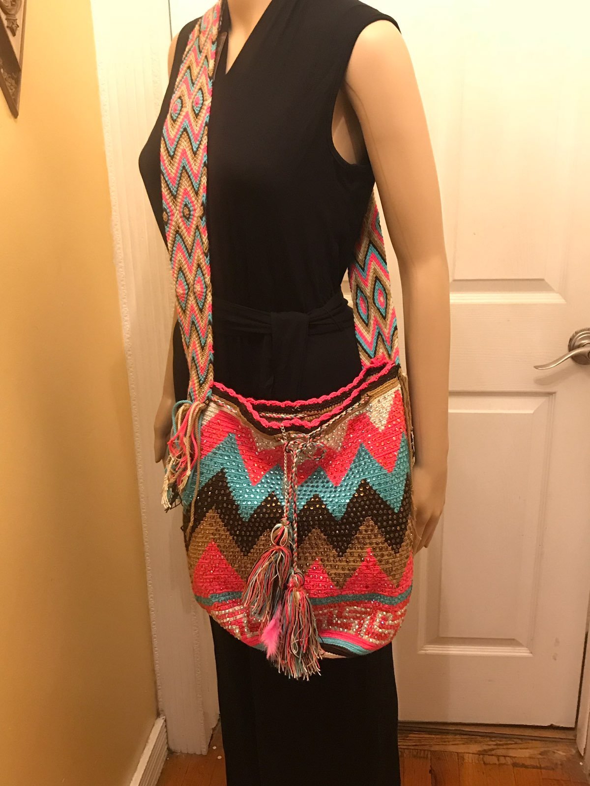 Hand Made Artisan Bag With Rhinestones