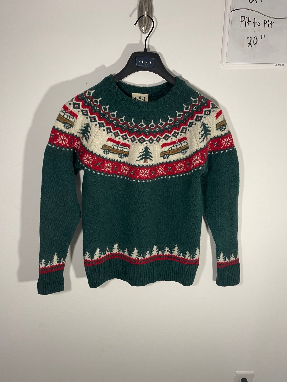 Kiel James Patrick Green and red vintage 90s Christmas sweater size small