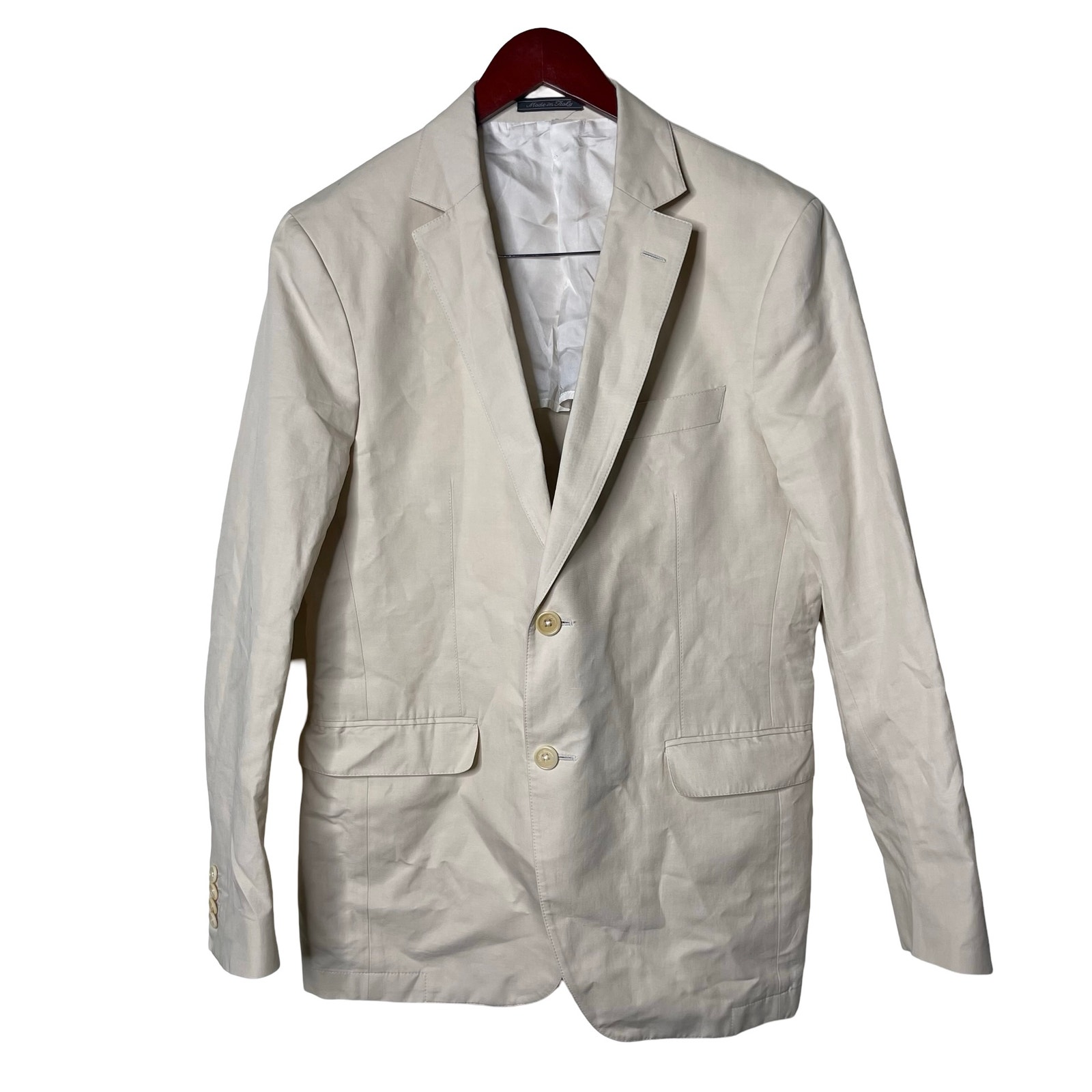 Vintage Salvatore Ferragamo in cream off white 100% cupro blazer sz IT 50 US 40R