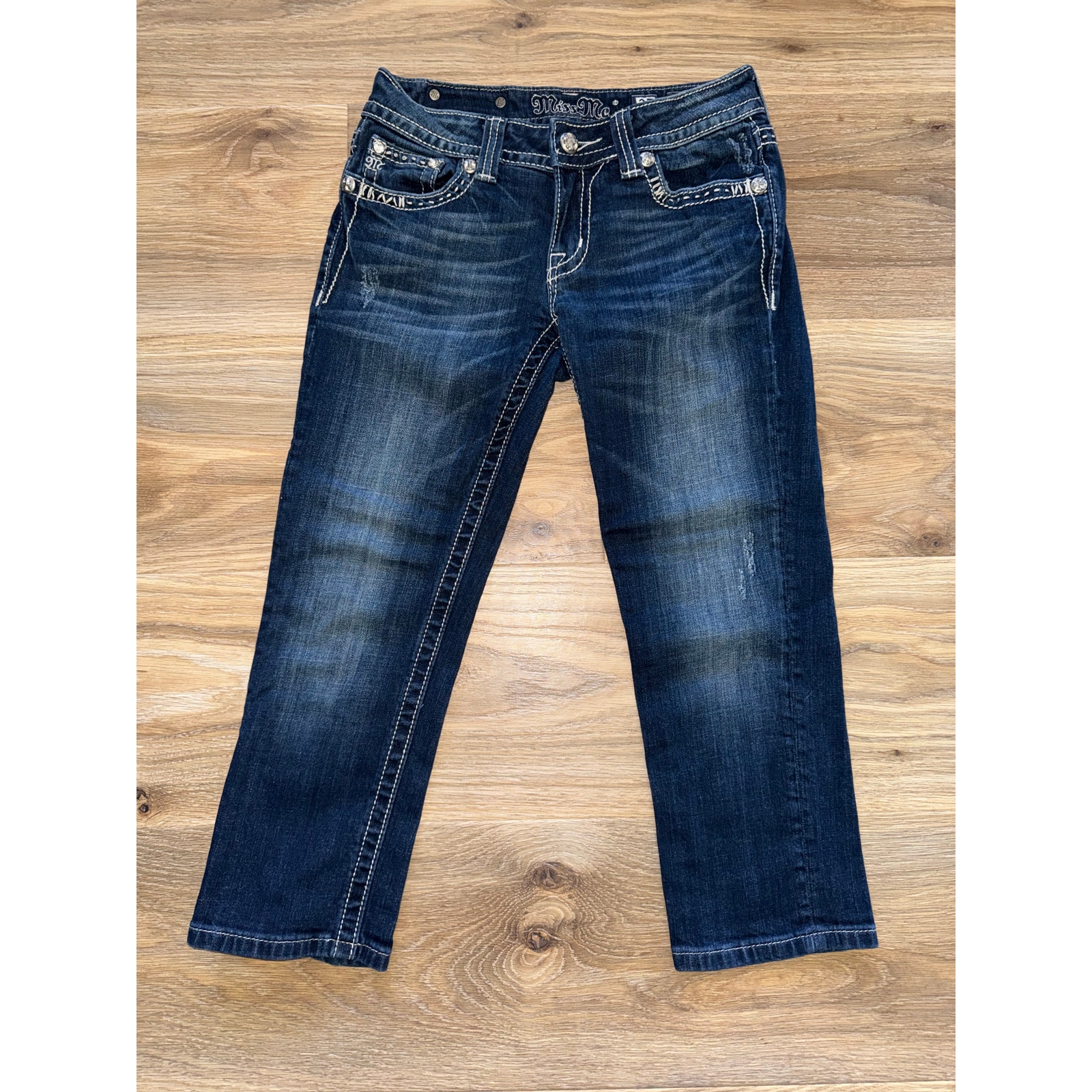 Miss Me Low Rise Capri JY5180P dark wash Y2K - size 27