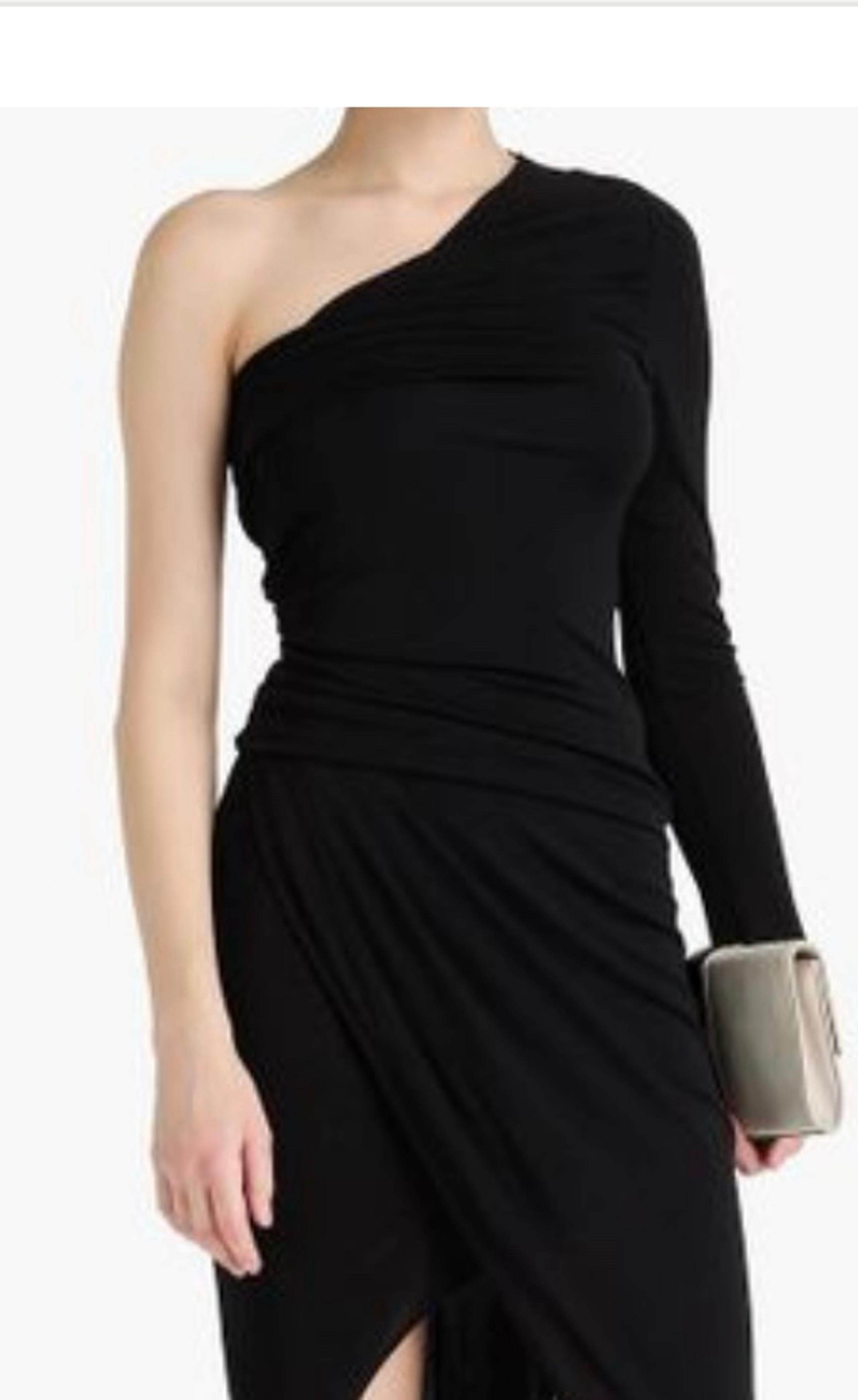 NWT Diane von Furstenberg Kitana Black One Shoulder Maxi Dress size XL