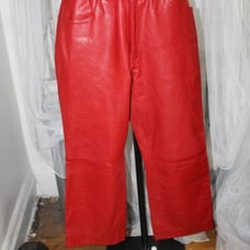 Whet Blu Red Lined Leather Pants. Sz. 12