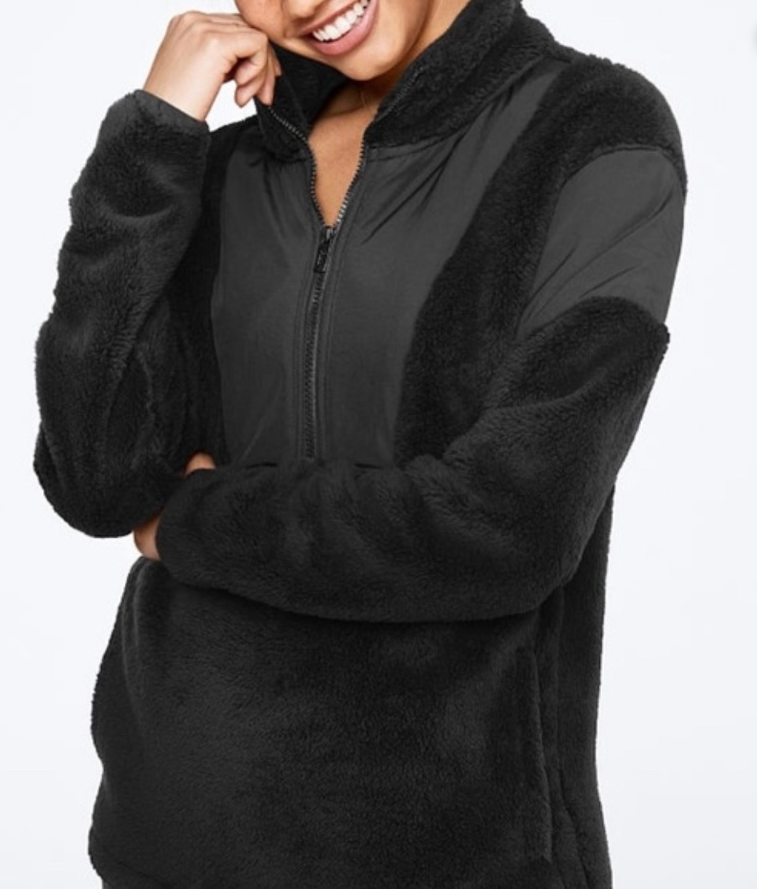 Victoria’s Secret Fleece Half Zip Teddy Jacket
