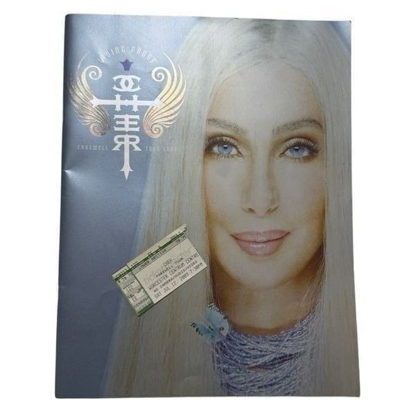 Cher Living Proof Farewell Tour Program July 2003 Photo Book 12” X 16” & Ticket