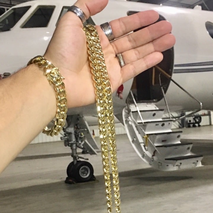 CUBAN LINK 18K GOLD NEW CHAIN ITALY