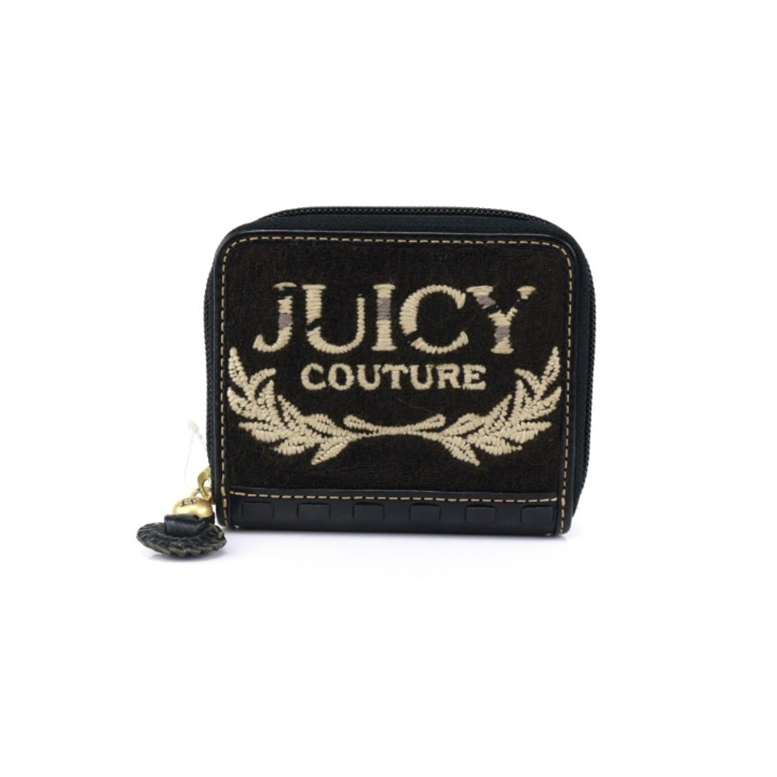 Juicy Couture Terry JUICY Crest Small Zip Around Wallet Black