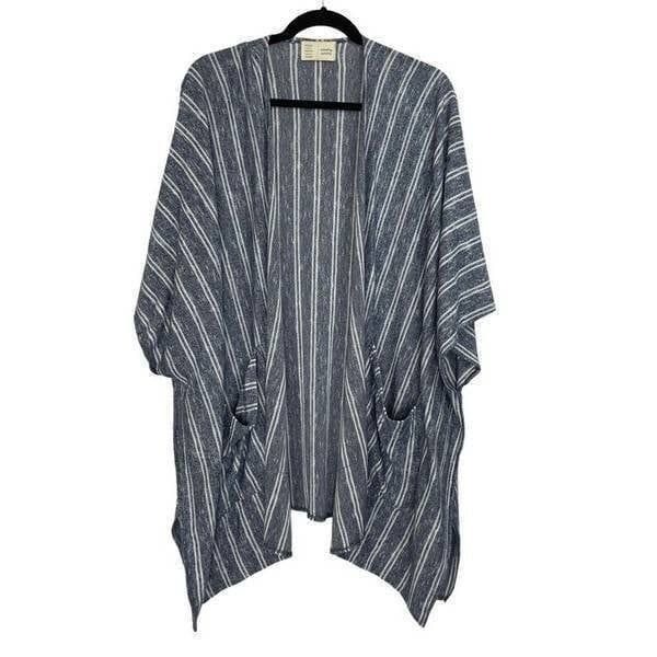 Anthropologie Saturday/Sunday Barlia Blue Striped Kimono Cardigan