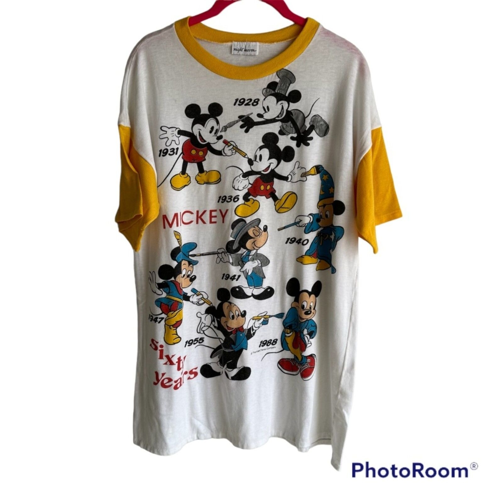 Vintage Night Moves Disney Mickey Mouse Sleep Nightgown Collectible