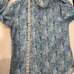 GANESH Button Up Shirt in Blue. Size L.