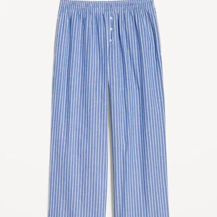 NWT OLD NAVY High-Waisted Pajama Pants Color: Blue Stripe elasticized waist thre