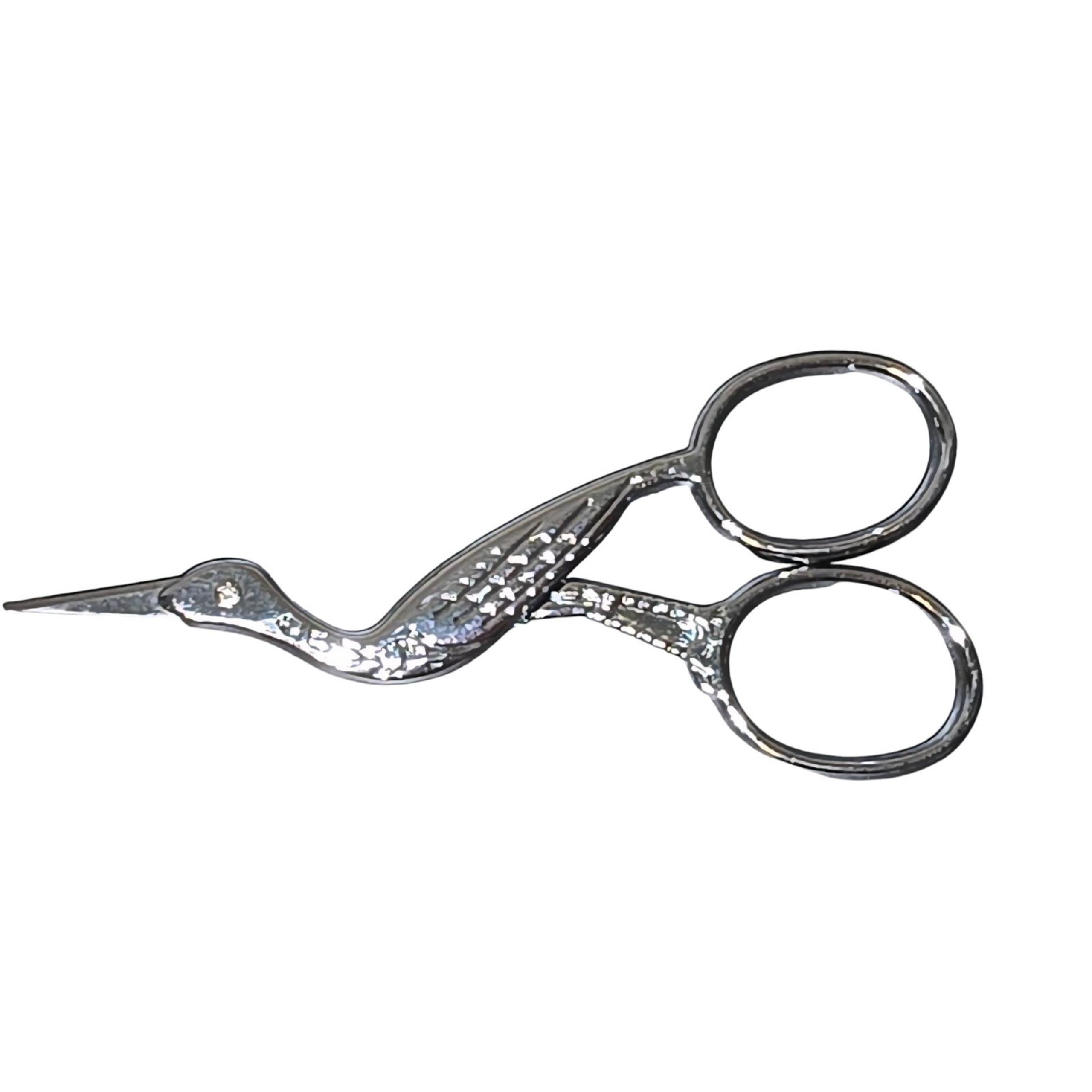 Vintage Bird Crane Stork Small Scissors Silver Plated Silver Beak 3 5/8" Italy