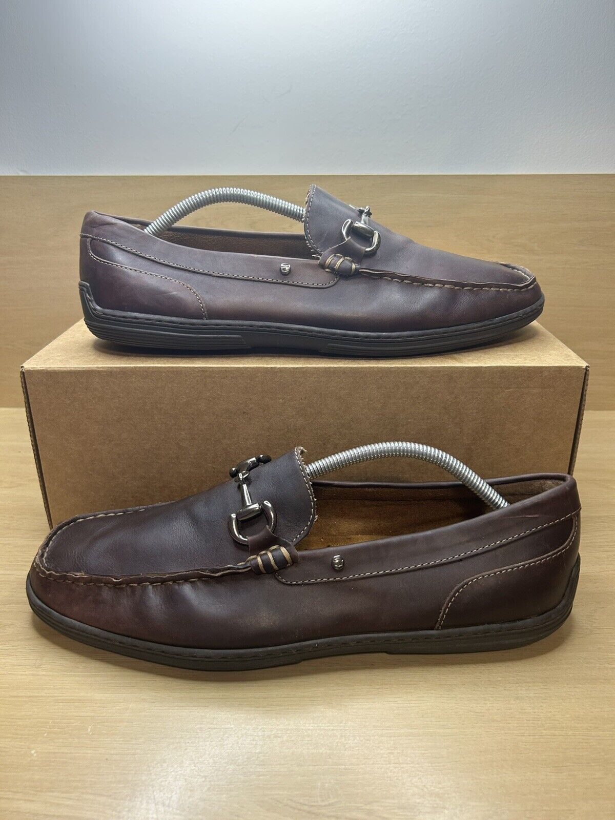 Florsheim Brown Leather Horsebit Casual Slip On Loafers Driving Shoes Men's 12M