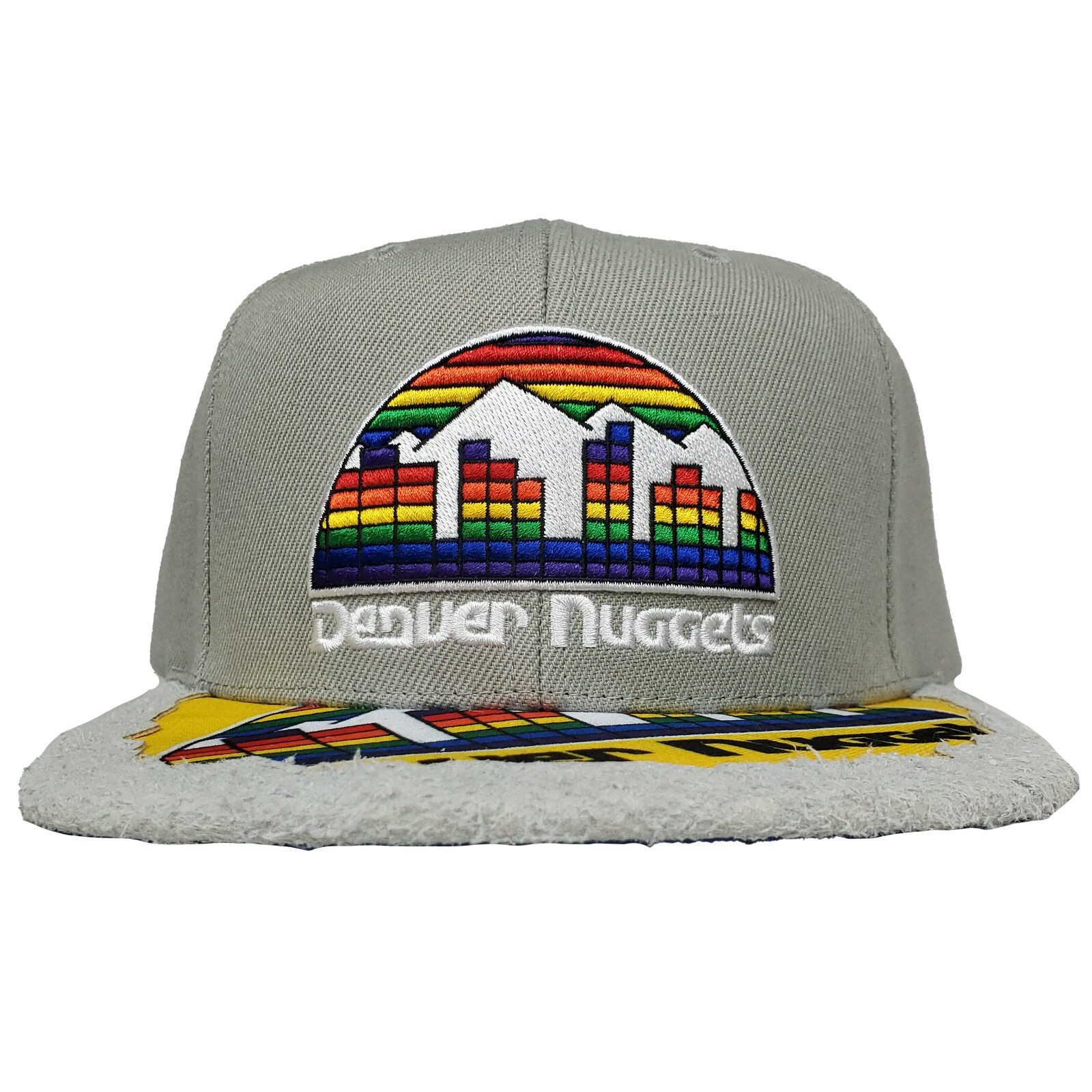 Denver Nuggets Mitchell & Ness NBA Snapback Hat Cap 3D Logo Cut Suede Bill New